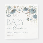Baby in Bloom Dusty Blue Beige Baby Dusche Serviette (Vorderseite)