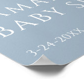 Baby in Bloom Dusty Blue Blumenjungen Babydusche Poster (Ecke)