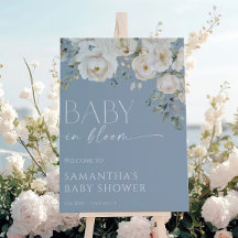 Baby in Bloom Dusty Blue Blumenjungen Babydusche