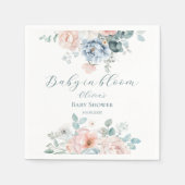 Baby in Bloom Dusty Blue Blush Peony Baby Dusche Serviette (Vorderseite)