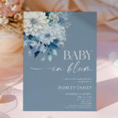 Baby In Bloom Dusty Blue Floral Baby Shower Einladung