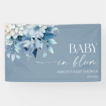 Baby In Bloom Dusty Blue Florales Babyshower