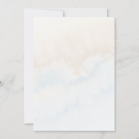 Baby in Bloom Dusty Blue Rose Elegant Baby Dusche Einladung (Rückseite)