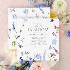 Baby in Bloom Dusty Blue Wasserfarbendusche Einladung