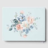 Baby in Bloom Dusty Blue Watercolor Babydusche Gästebuch (Rückseite)