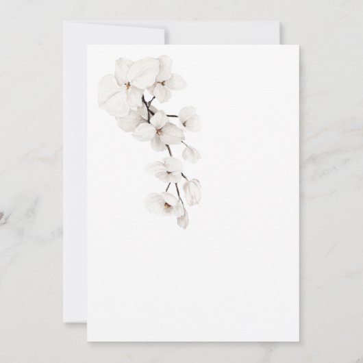 Baby in Bloom Dusty Blue White Orchids Baby Dusche Einladung (Rückseite)