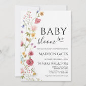 Baby in Bloom: Editable baby shower Einladung (Vorderseite)