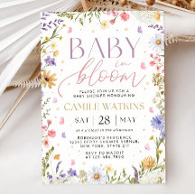 Baby in Bloom Einladung, Babyparty-Einladung,