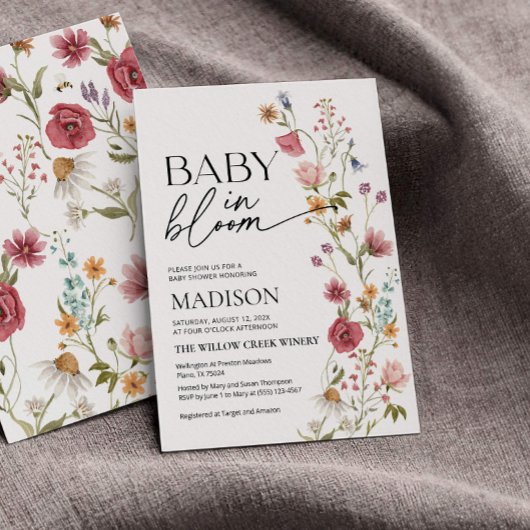 Baby in Bloom | Einladung für Babydusche