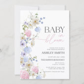 Baby in Bloom Einladung | Pastel Floral Invite (Vorderseite)