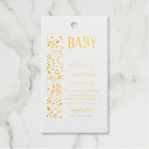 Baby in Bloom Einladung, Wildblumen Baby Shower  Geschenkanhänger