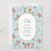 Baby in Bloom Elegant Blue Watercolor Baby Shower Einladung (Vorderseite)