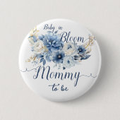 Baby in Bloom Elegant Blumen Mommy-to-be Button (Vorderseite)