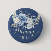 Baby in Bloom Elegant Blumen Mommy-to-be Button (Vorderseite)