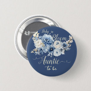 Baby in Bloom Elegant Blumen Tante-to-be Button