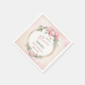 Baby in Bloom Elegant Pink Floral Girl Babydusche Serviette (Ecke)