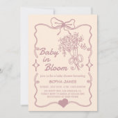 Baby in Bloom - Elegante Baby-Dusche Einladung (Vorderseite)