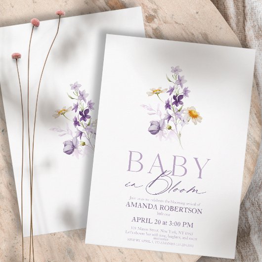 Baby in Bloom - Elegante Baby-Dusche Einladung