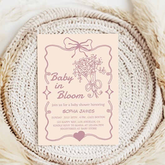 Baby in Bloom - Elegante Baby-Dusche Einladung