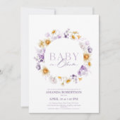 Baby in Bloom - Elegante Baby-Dusche Einladung (Vorderseite)
