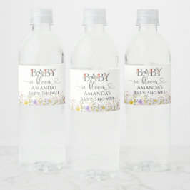 Baby in Bloom Elegante Babydusche Wasserflaschenetikett