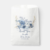 Baby in Bloom Elegante Blue Flowers Babydusche Geschenktütchen (Vorderseite)