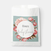 Baby in Bloom Elegante Blume Pink Babydusche Geschenktütchen (Vorderseite)