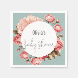 Baby in Bloom Elegante Blume Pink Babydusche Serviette