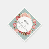 Baby in Bloom Elegante Blume Pink Babydusche Serviette (Ecke)