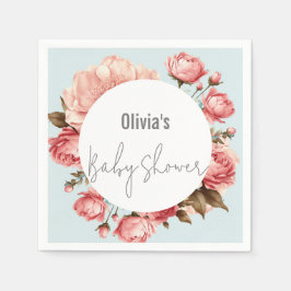 Baby in Bloom Elegante Blume Pink Babydusche Serviette