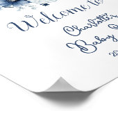 Baby in Bloom Elegante Blumen Willkommen Poster (Ecke)