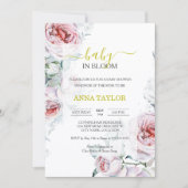 Baby in Bloom Elegante Blumenbaby-Dusche Einladung (Vorderseite)
