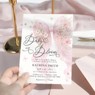 Baby in Bloom Elegante Rosa Baby Shower Einladung