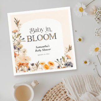 Baby in Bloom Elegante Wasserfarbe Herbstwildblume Serviette