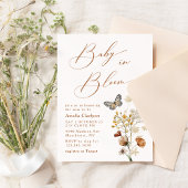 Baby in Bloom Elegante Wildblume Kinderdusche Einladung