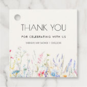 Baby in Bloom Elegante Wildblumen Kinderdusche Geschenkanhänger (Vorderseite)