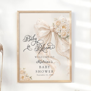 Baby in Bloom Elegantes Bogen-Baby-Party-Willkomme Poster