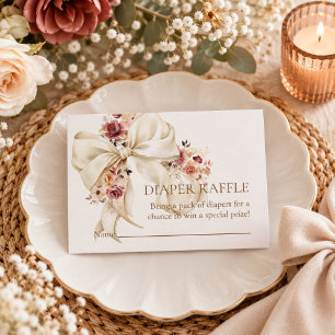 Baby in Bloom Elfenbein-Schleife Baby Shower Winde Begleitkarte