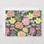 Baby in Bloom Emerald Green Wildblume Babydusche Einladung (Rückseite)