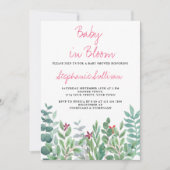 Baby in Bloom Eucalyptus Greenery Baby Shower Einladung (Vorderseite)