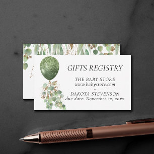 Baby in Bloom Eukalyptus Gift Registry Jedes Ere Begleitkarte
