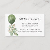 Baby in Bloom | Eukalyptus Gift Registry Jedes Ere Begleitkarte (Vorderseite)