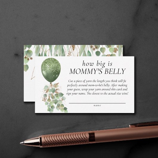 Baby in Bloom | Eukalyptus Wie groß ist Mommys Bel Begleitkarte