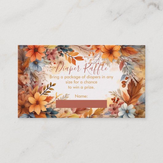 Baby in Bloom Fall Blumendusche Windelwindung Begleitkarte (Vorderseite)