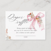 Baby in Bloom Fall Blütenrosa Bow-Windeln-Raffel Begleitkarte (Vorderseite)