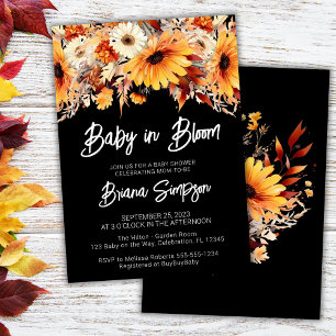 Baby in Bloom Fall Floral Baby Dusche Einladung