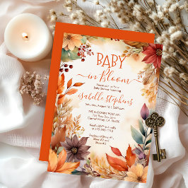 Baby in Bloom Fall Floral Frame Baby Dusche Einladung