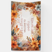 Baby in Bloom Fall Floral Frame Baby Shower Banner (Vertikal)
