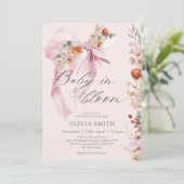 Baby in Bloom Fall Garden Baby Dusche Einladung (Stehend Vorderseite)