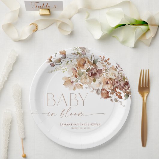 Baby in Bloom Fall rustikale Babydusche Pappteller (Hochzeit)